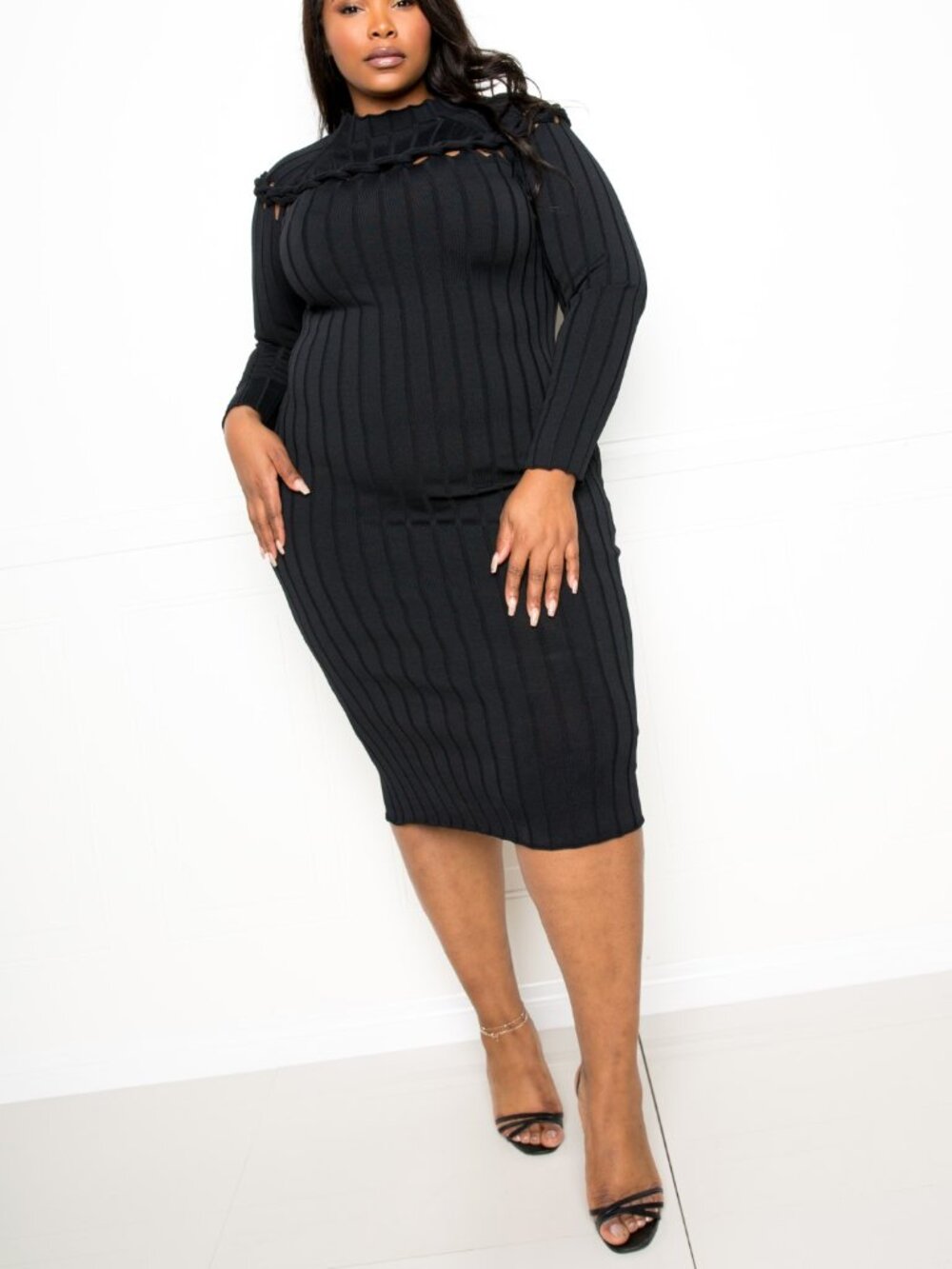 Plus Size Women's Bodycon Sweater Dress